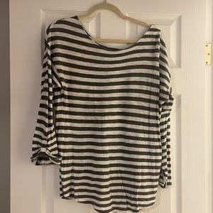 Loft grey and white stripped light weight sweater
